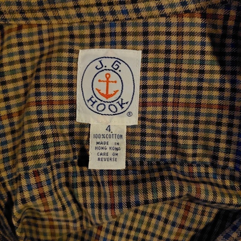 Vintage brown plaid button up. - Picture 3 of 7